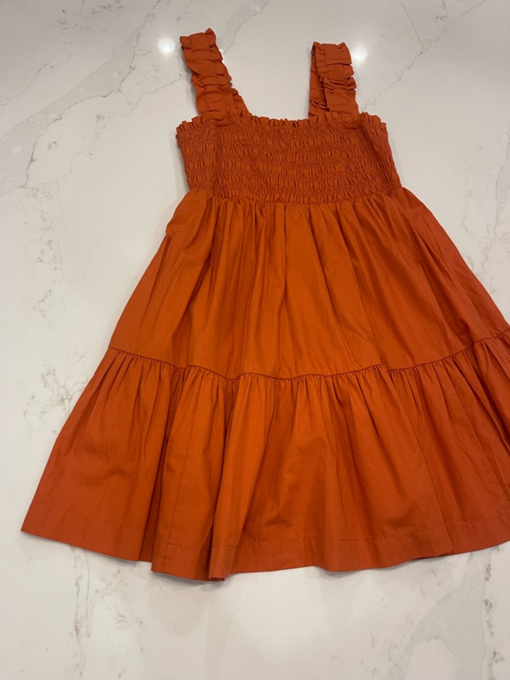 Worn Once! Abercrombie & Fitch Women’s Ruffled Strap Tiered Dress -Burnt Orange - Picture 2 of 13